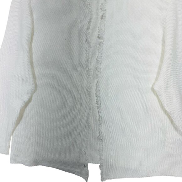 white open frayed cardigan size medium Cotton Country - Picture 6 of 13